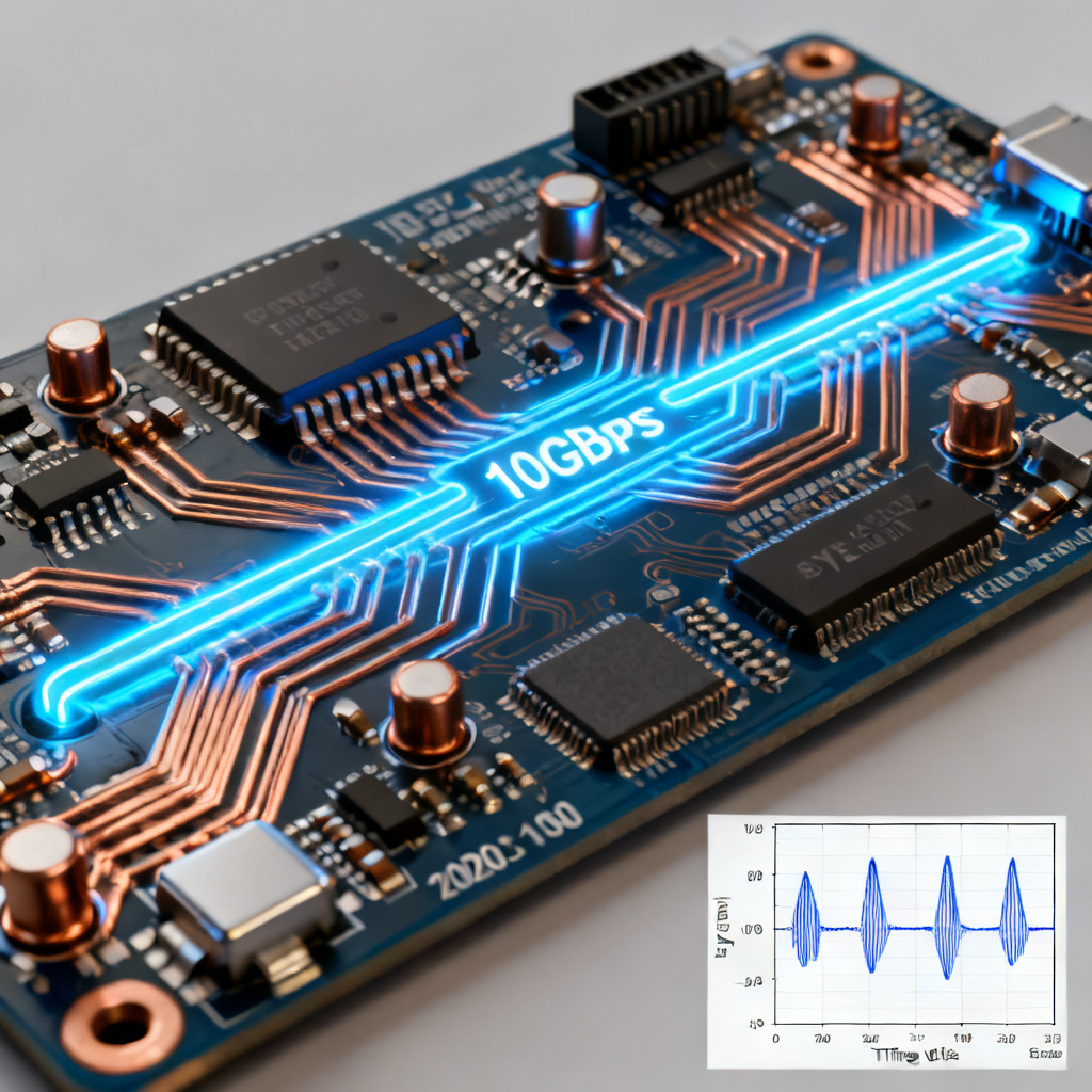 10Gbps PCB channel eye diagram example showing signal integrity validation