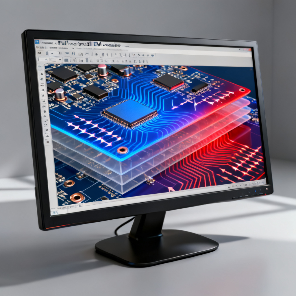3D full-wave simulator interface displaying current density plot for high-speed PCB return path validation