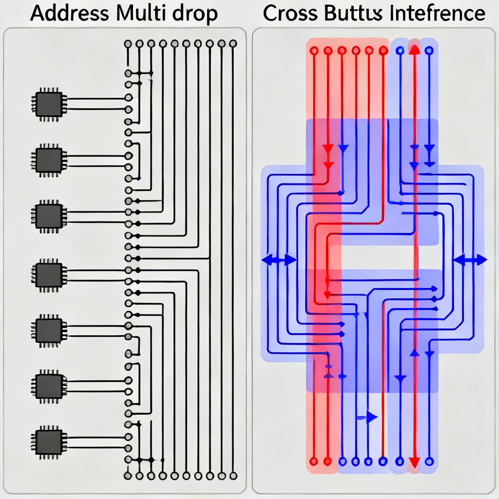 Address bus vs data bus crosstalk comparison in high speed PCB design