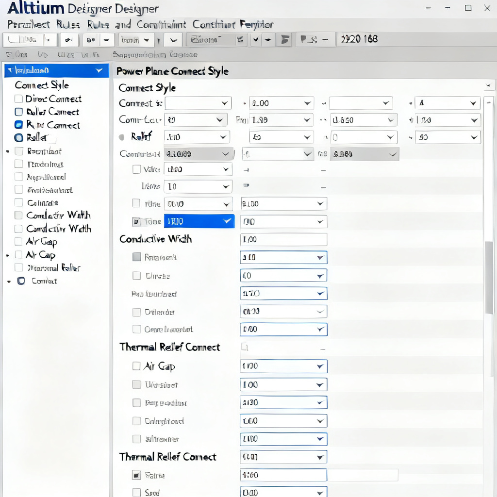 Altium return path rule configuration for power plane connect style