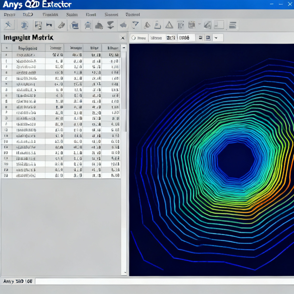 Ansys Q2D simulation results showing impedance control analysis for PCB