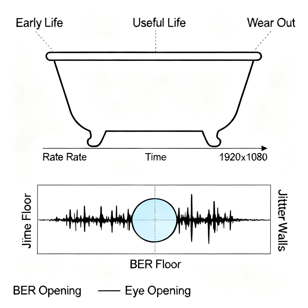 Bathtub curve BER eye diagram for total jitter and bathtub curve in high speed PCB