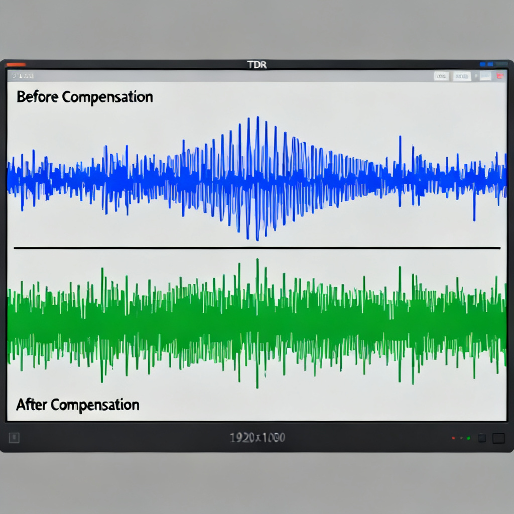 Cable loss compensation TDR waveform for accurate reflection in transmission line measurement