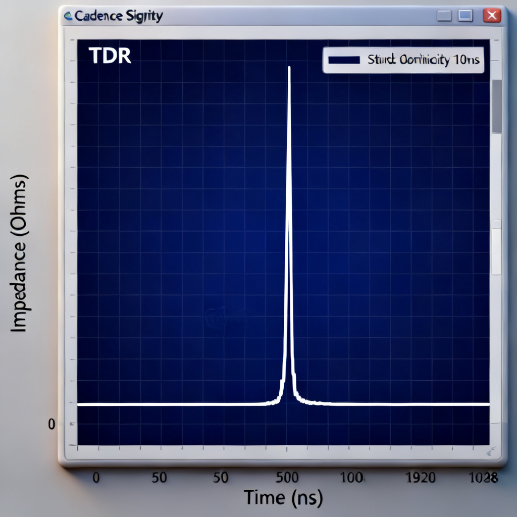 Cadence Sigrity TDR impedance simulation interface for reflection analysis in high-speed PCB