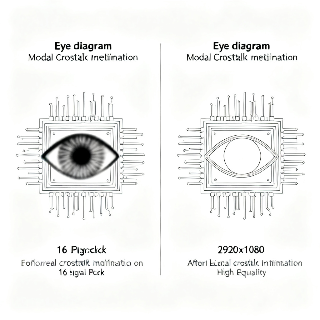 Case study modal crosstalk in 16-layer high speed PCB showing eye diagram improvement