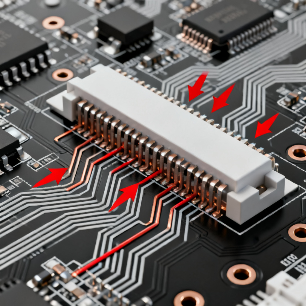 Return path discontinuity amplifies crosstalk in high speed PCB connector routing