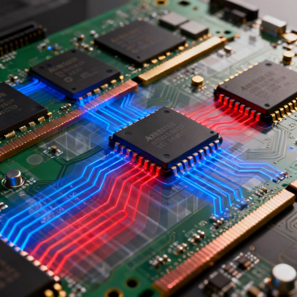 High Speed PCB DDR interface crosstalk showing address and data bus interference
