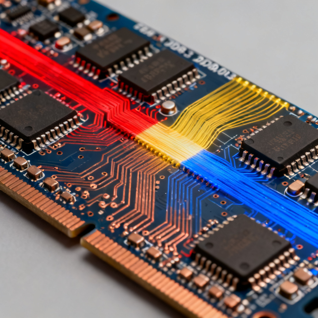 DDR3 memory bus crosstalk example with aggressor and victim nets