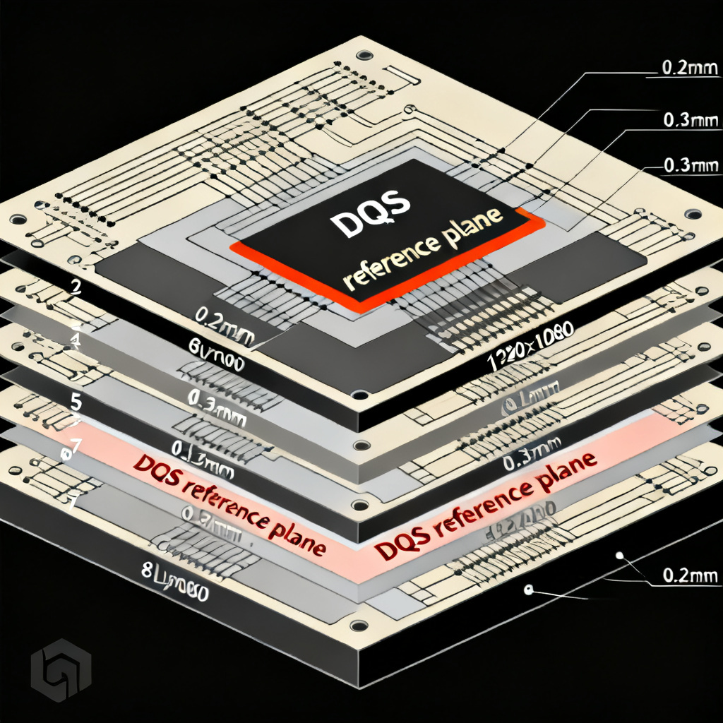 DDR5 stack-up layer assignment for 8-layer PCB with DQS reference plane
