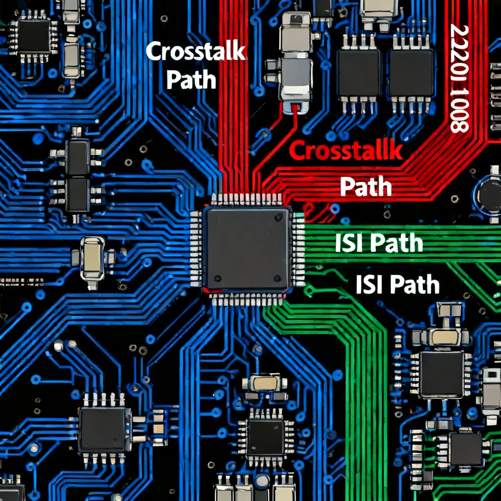 Deterministic jitter decomposition in high-speed PCB analysis showing DJ components