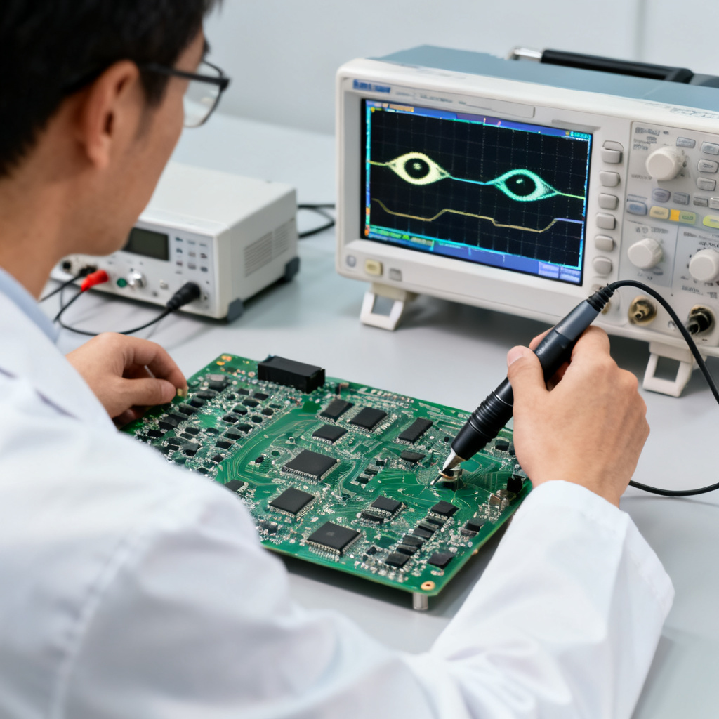 Differential probe calibration for high-speed PCB eye diagram testing