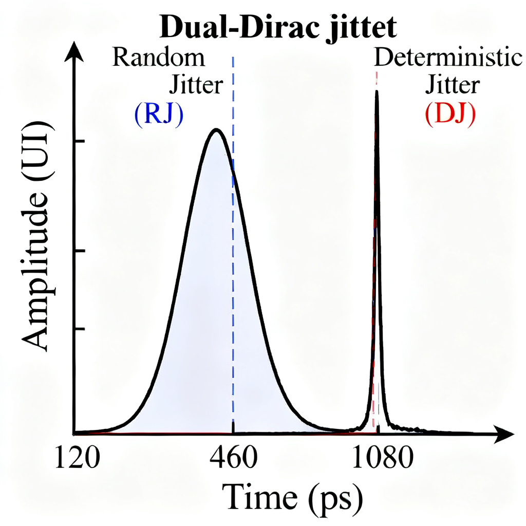 Dual Dirac jitter model for total jitter calculation in high speed PCB