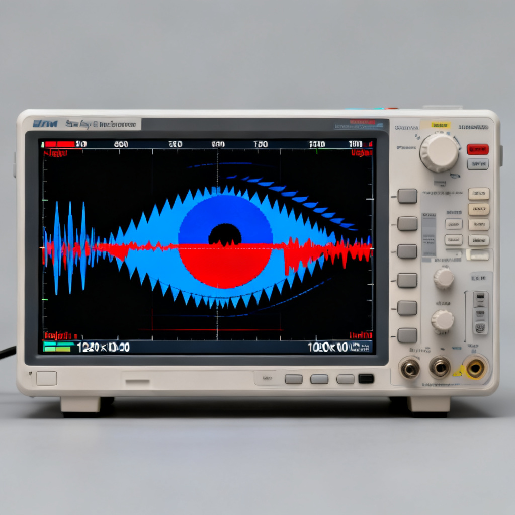 Eye diagram PCB analysis showing jitter and eye opening measurements