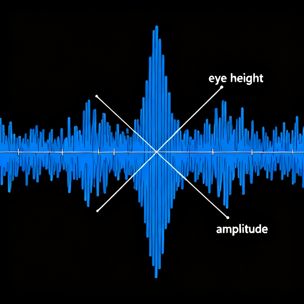 Eye height measurement in PCB signal integrity showing vertical eye opening