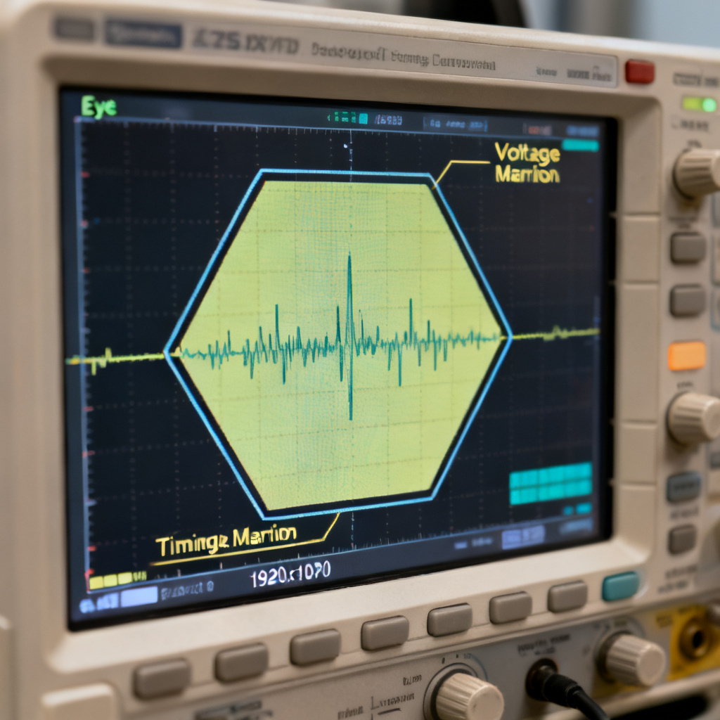 Eye mask interpretation showing voltage and timing margin analysis