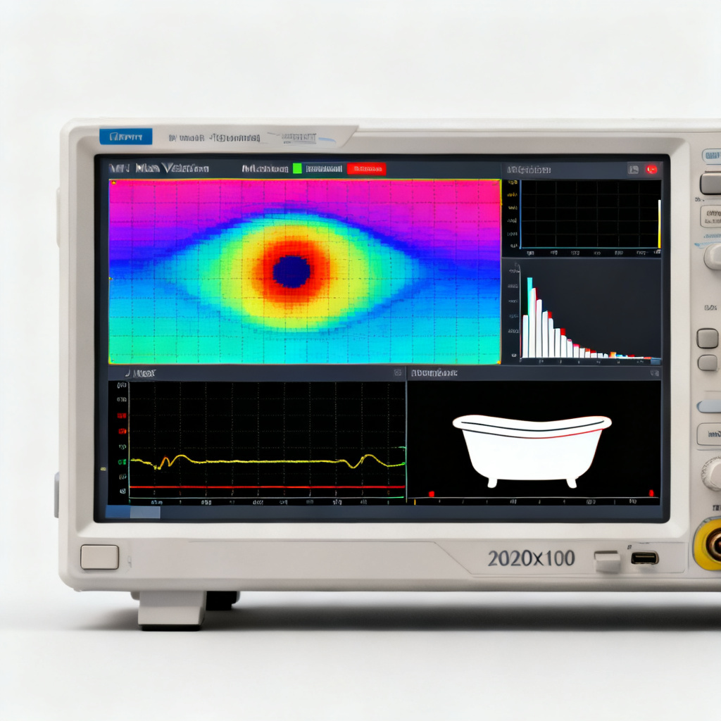 Eye mask and jitter analysis on real-time oscilloscope for high-speed PCB validation