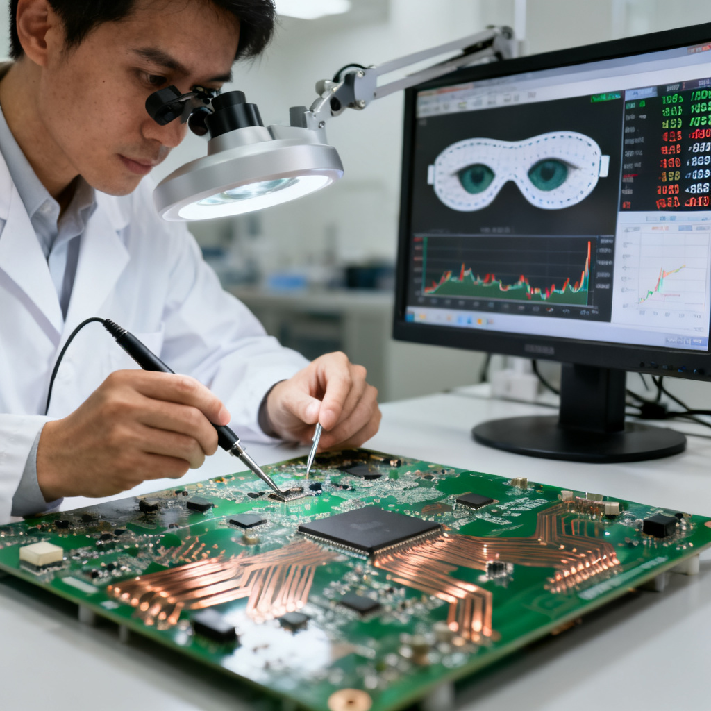 Eye mask PCB manufacturing quality assurance and compliance testing