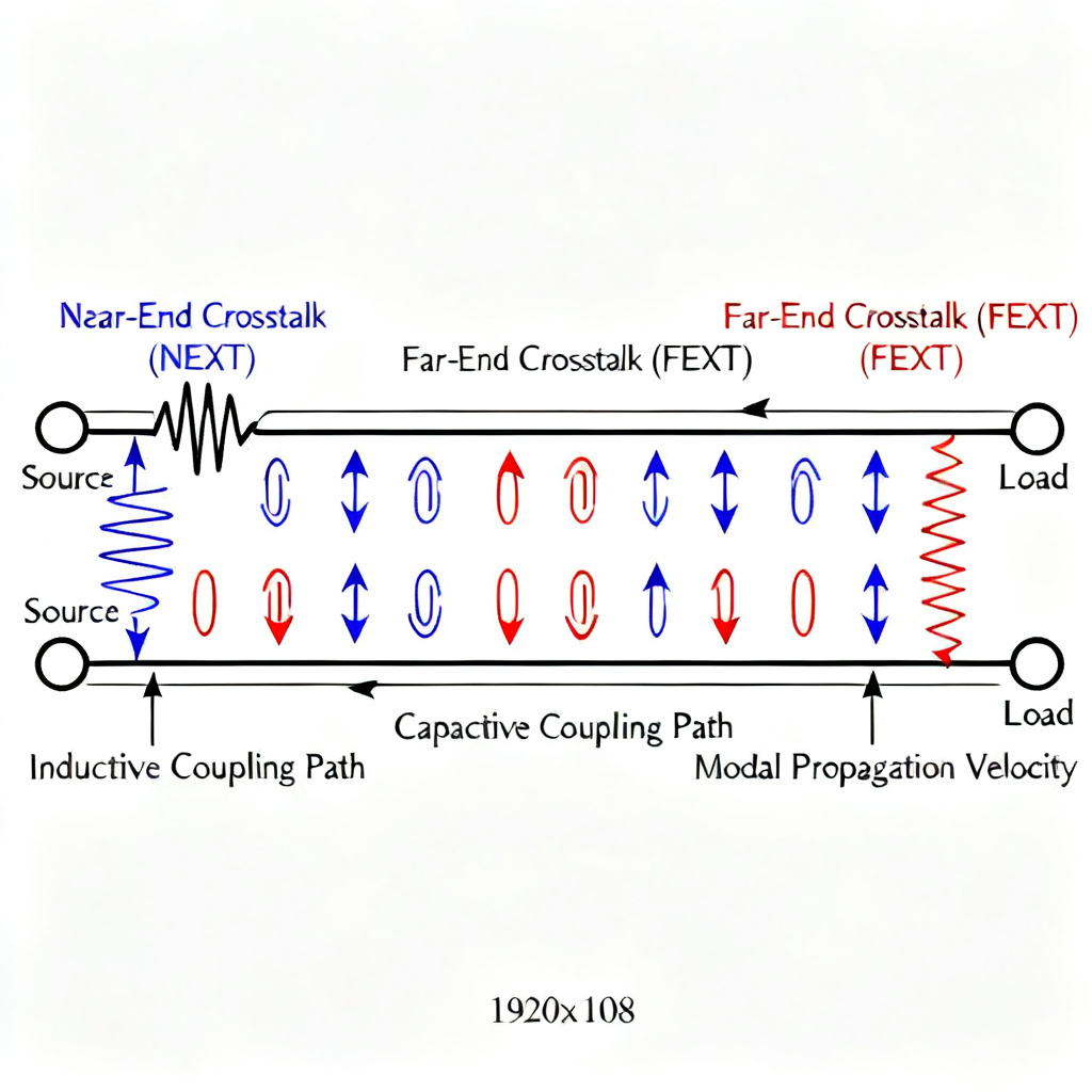 FEXT and NEXT crosstalk mechanism in high speed PCB differential pair