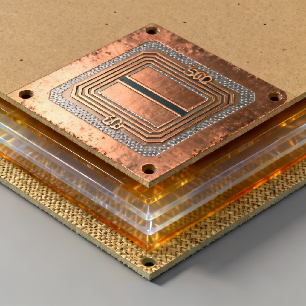 FR4 stackup layer structure for 50Ω characteristic impedance microstrip