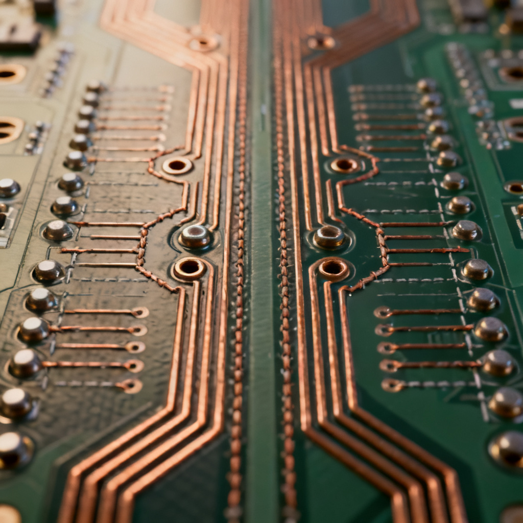 Ground stitching vias placed near differential pair vias for return path continuity