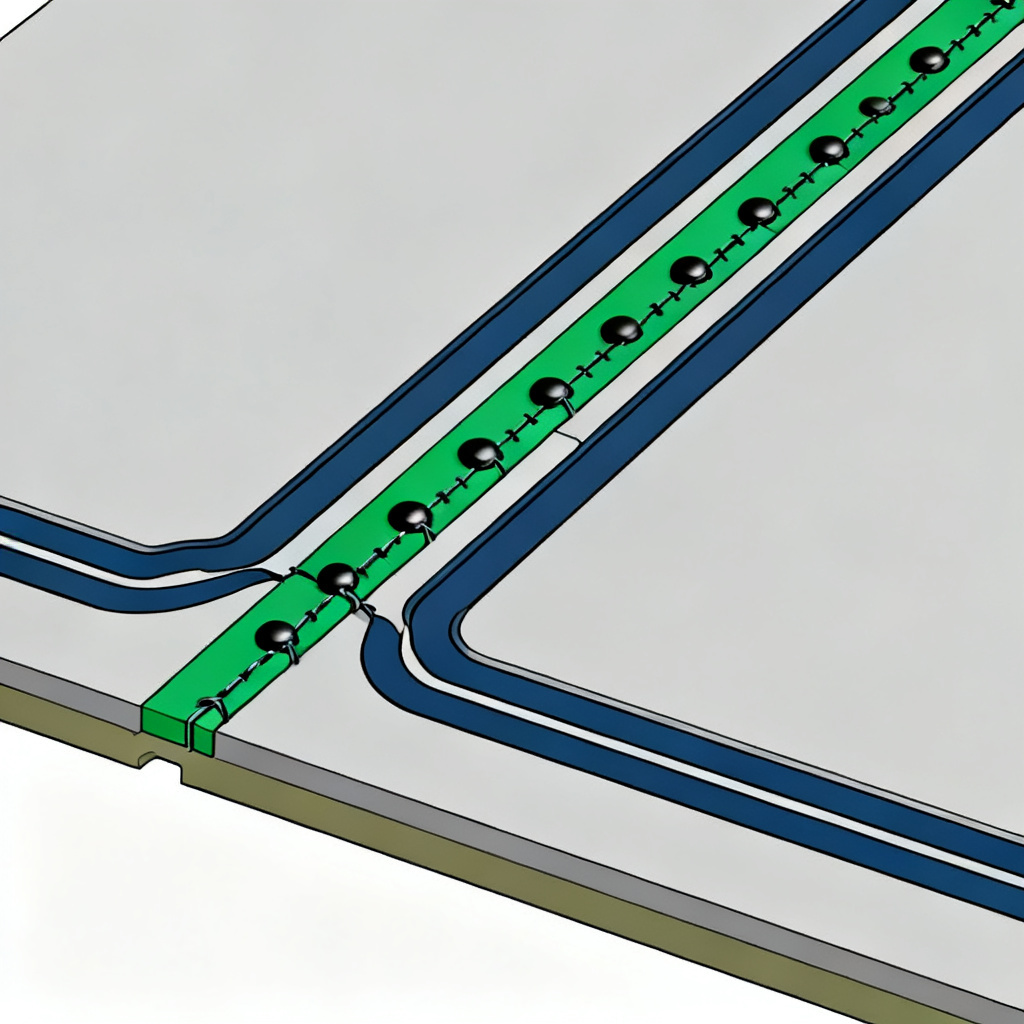 Guard trace grounding technique in high speed PCB design with vias stitching to ground plane