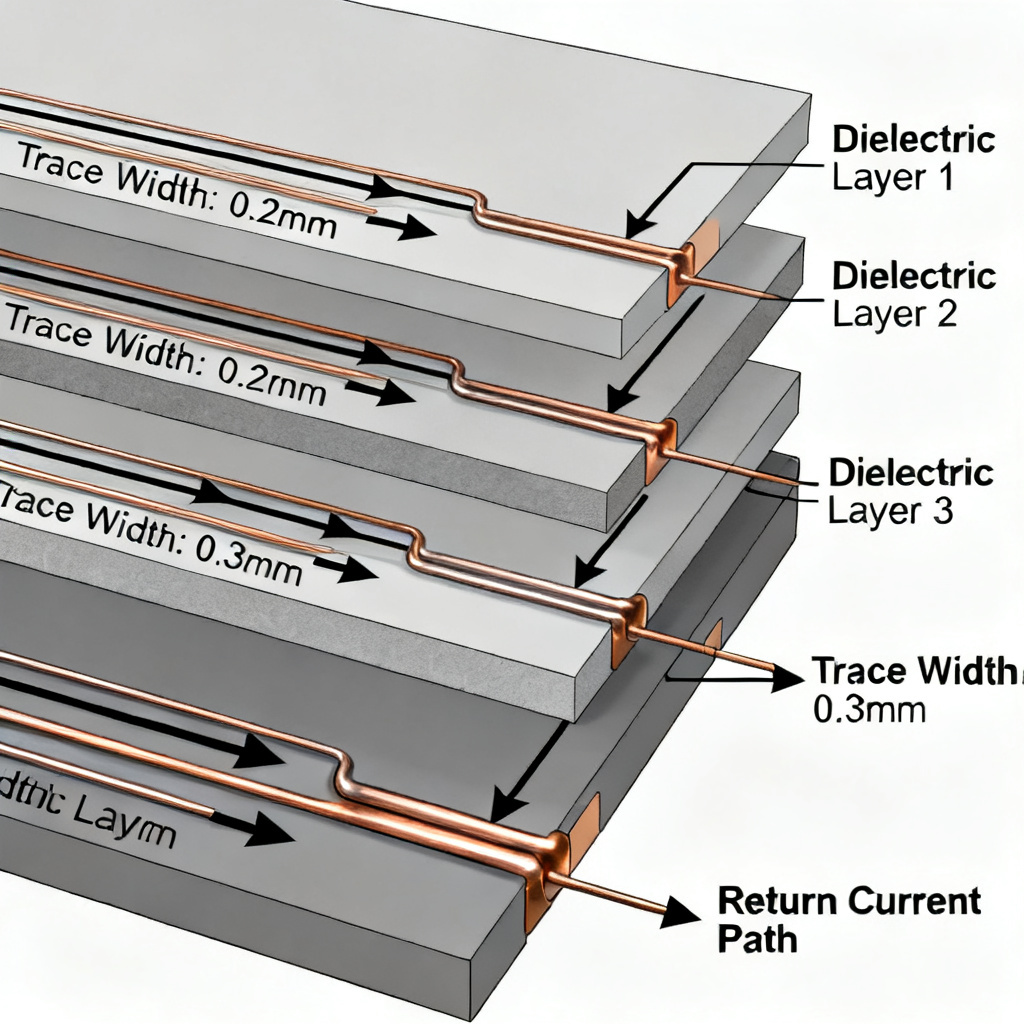 High speed PCB board thickness crosstalk analysis diagram
