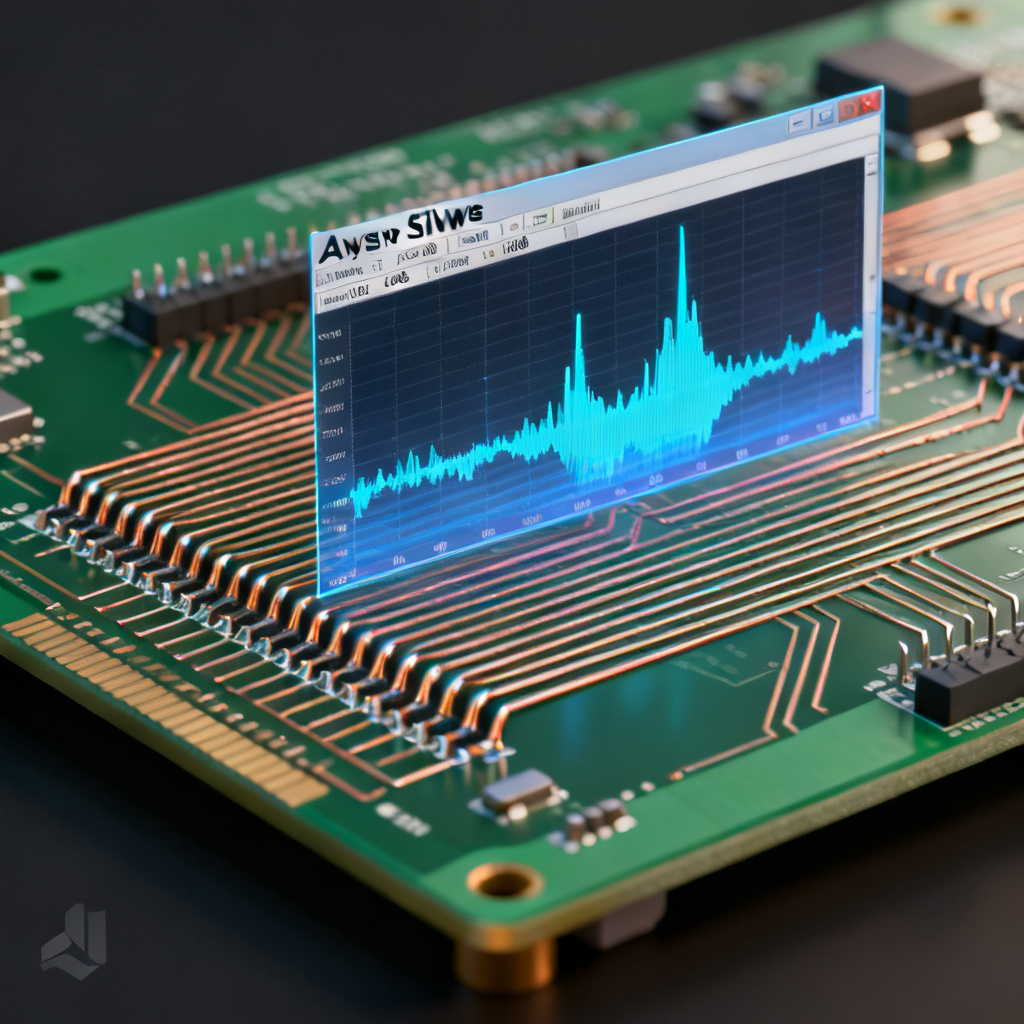 High speed PCB crosstalk simulation in Ansys SIwave showing coupled traces
