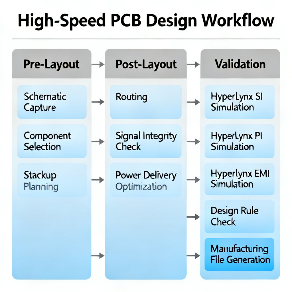 High speed PCB design flow integrating return path simulation with HyperLynx