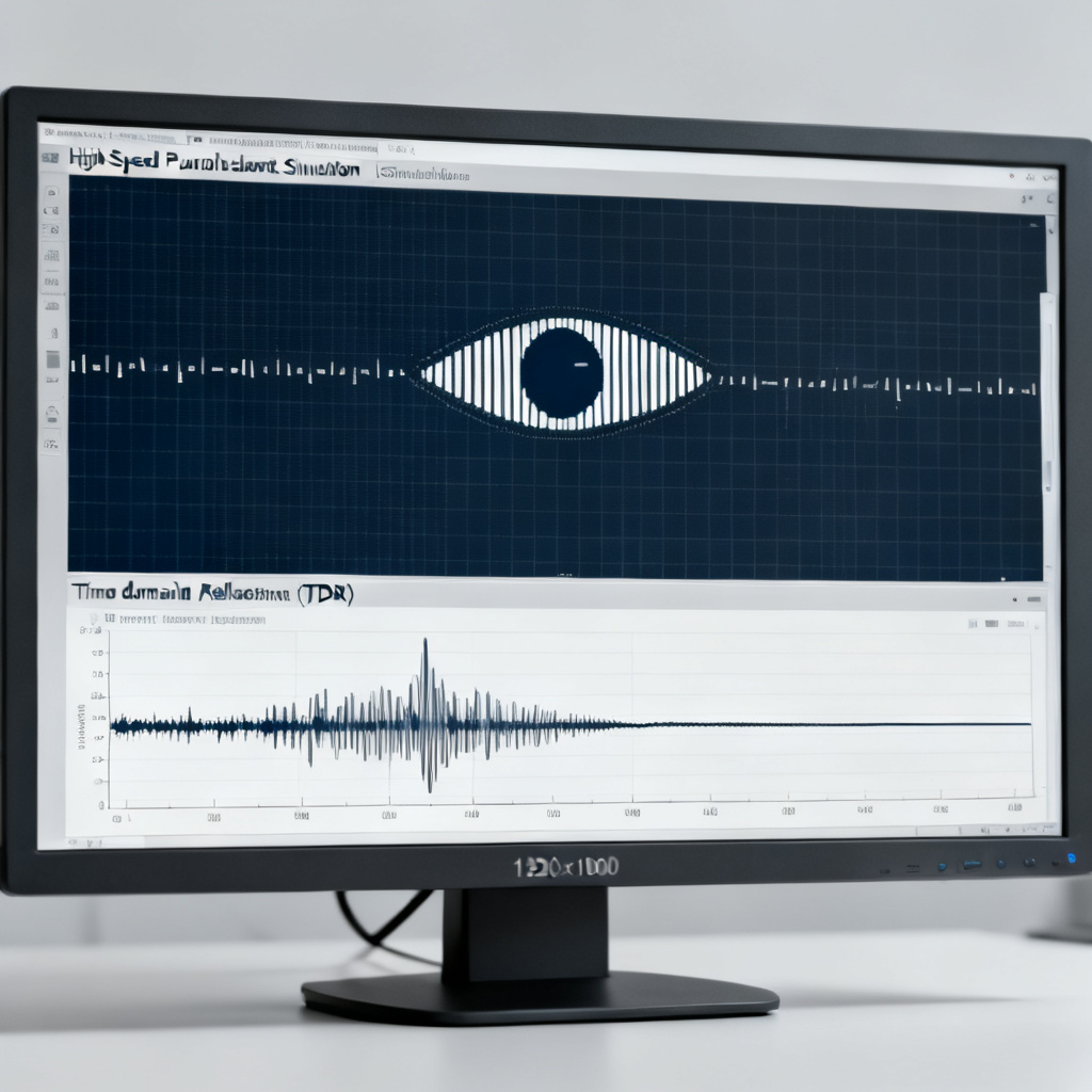 High speed PCB simulation waveform showing signal integrity analysis