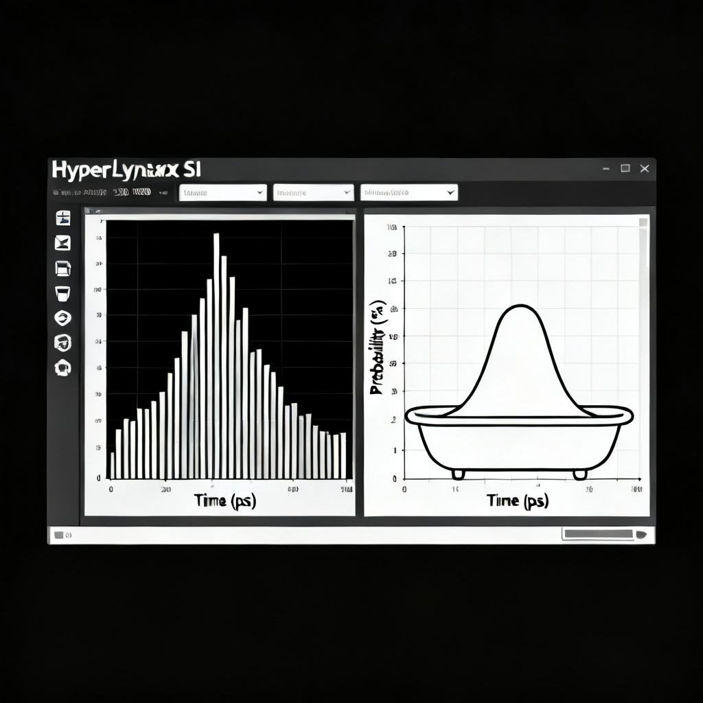 HyperLynx SI jitter histogram and bathtub curve analysis for High Speed PCB Simulation