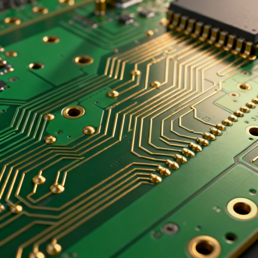 Impedance control PCB accuracy overview showing high-speed traces and solder mask