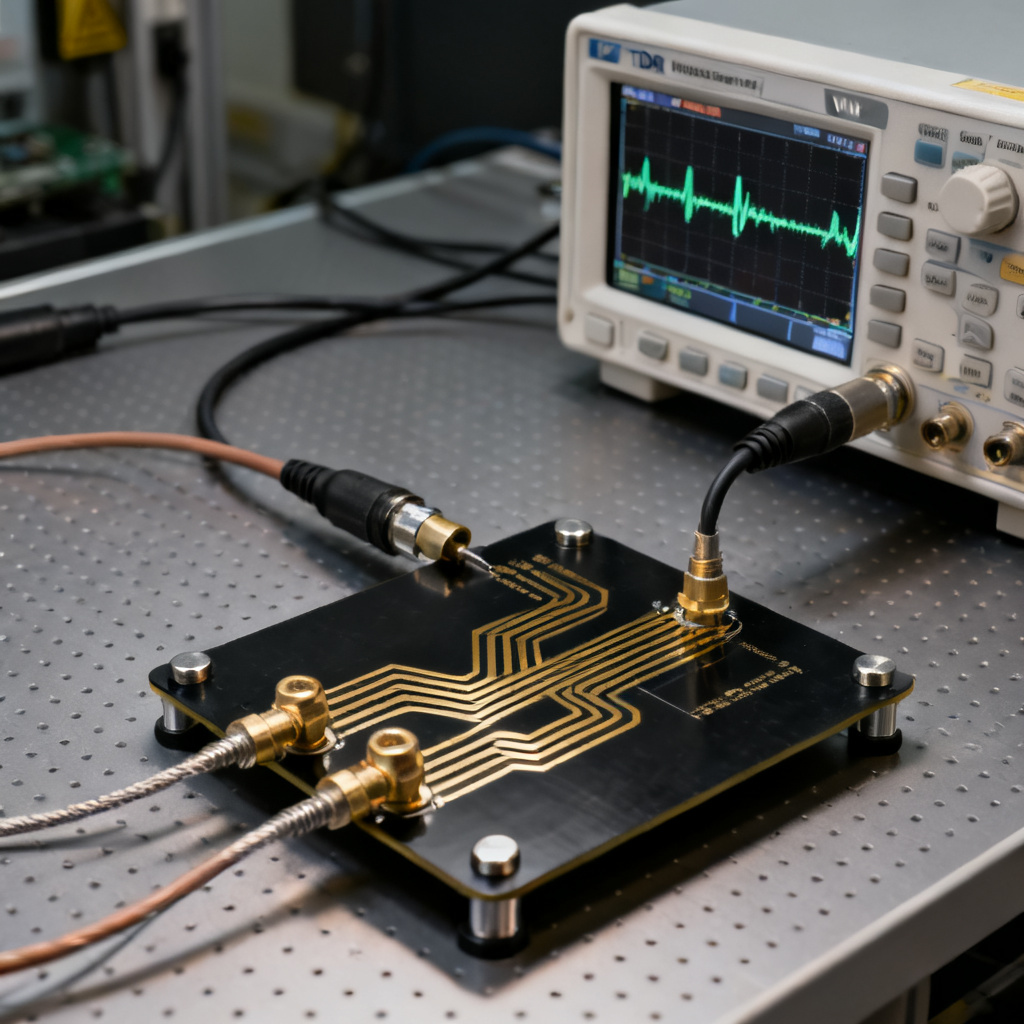 Impedance testing with TDR and VNA for PCB verification of differential pair impedance