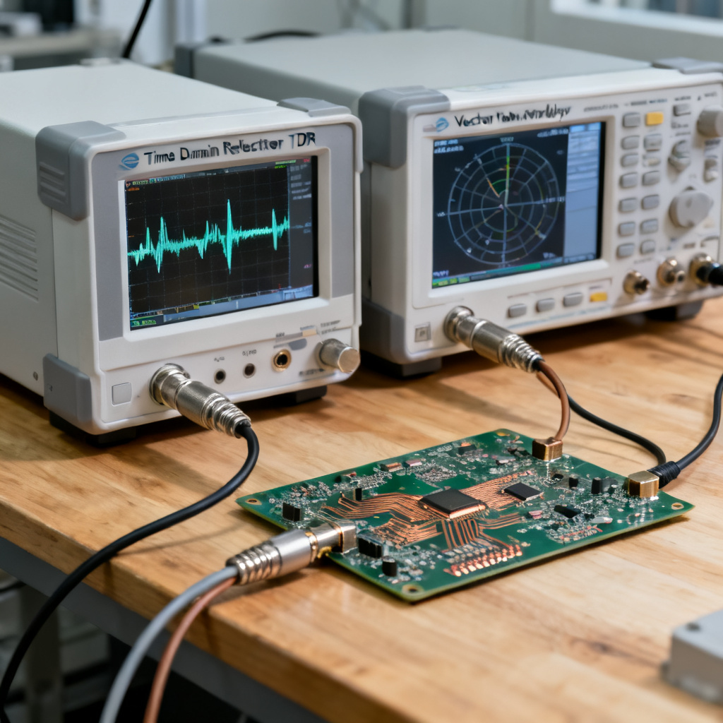 Impedance control PCB for BGA breakout testing with TDR and VNA equipment