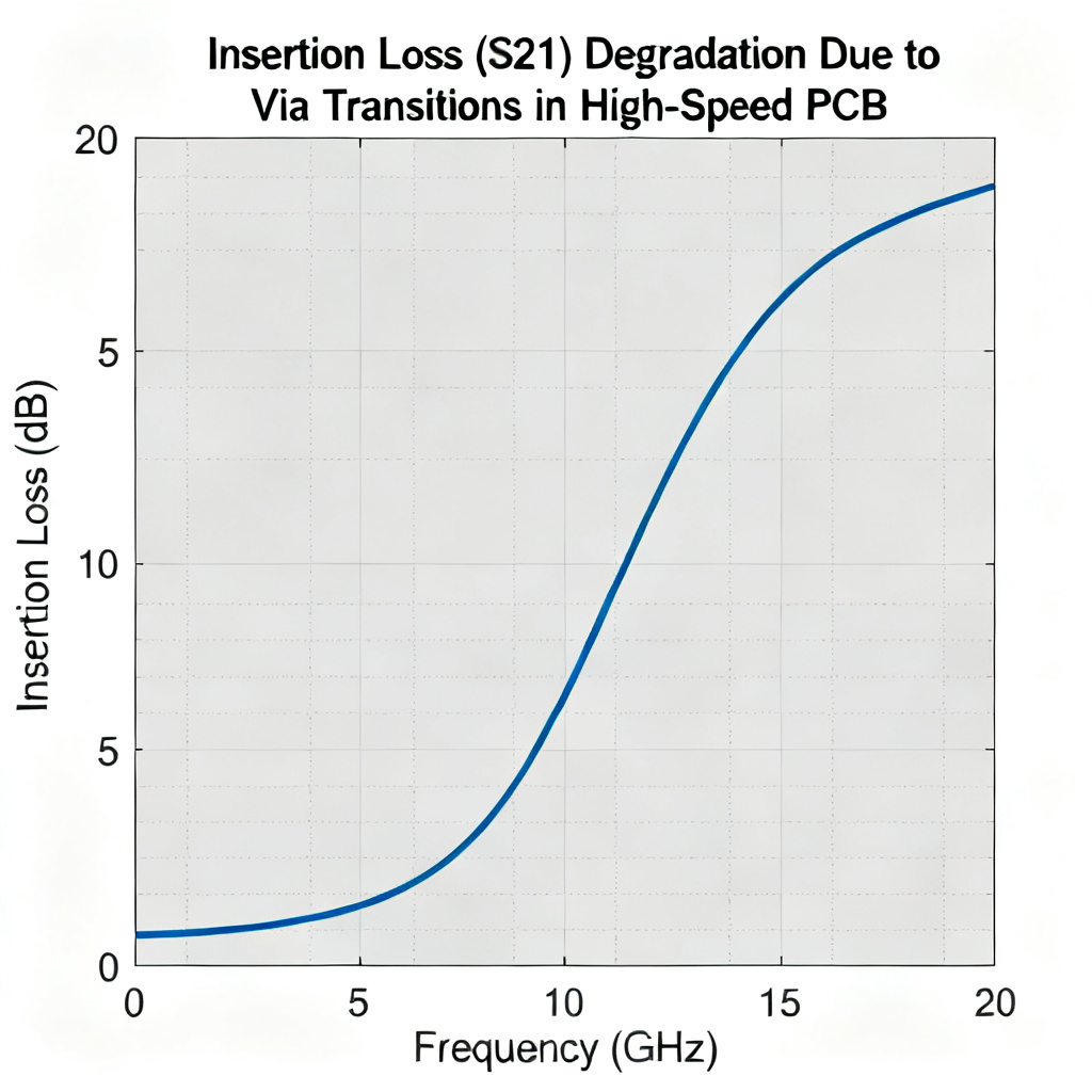 Insertion loss via transitions impedance control PCB measurement graph