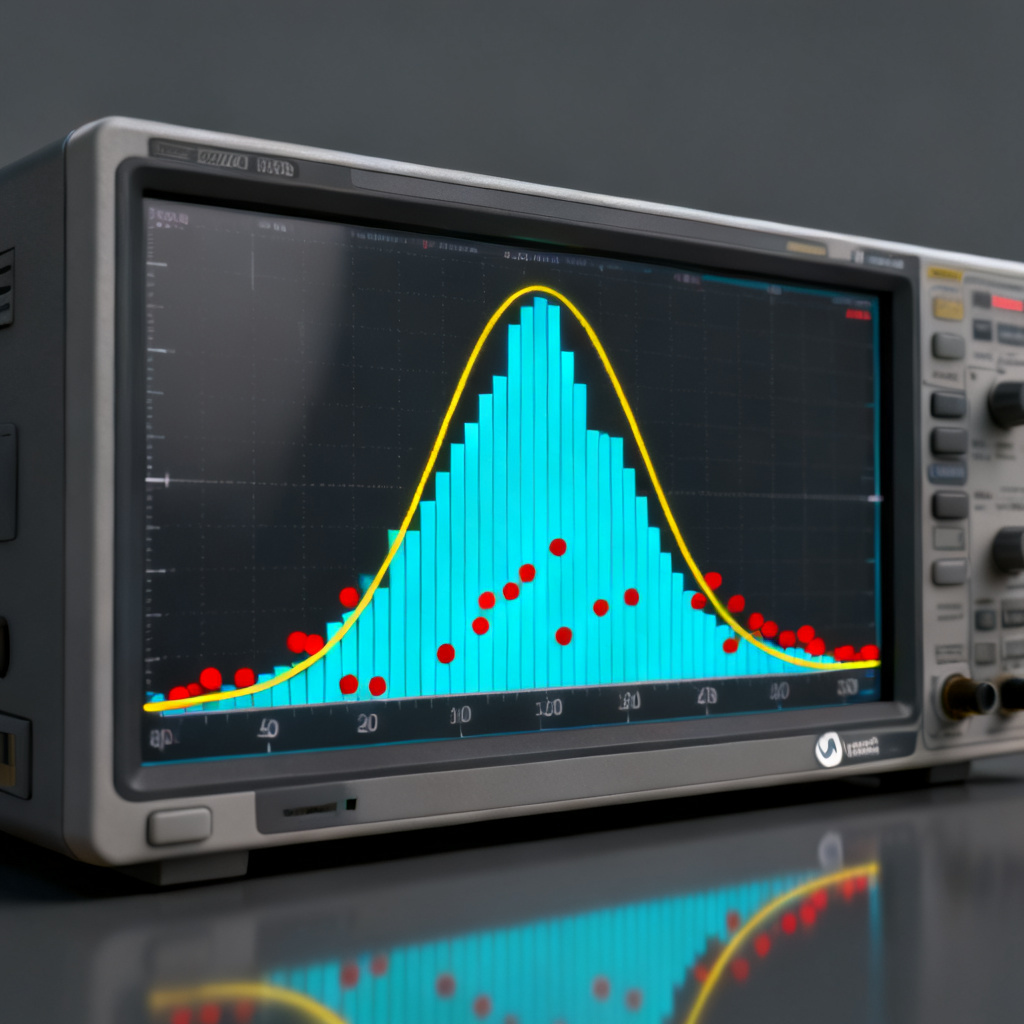 Jitter histogram high speed PCB analysis showing Gaussian distribution for random jitter