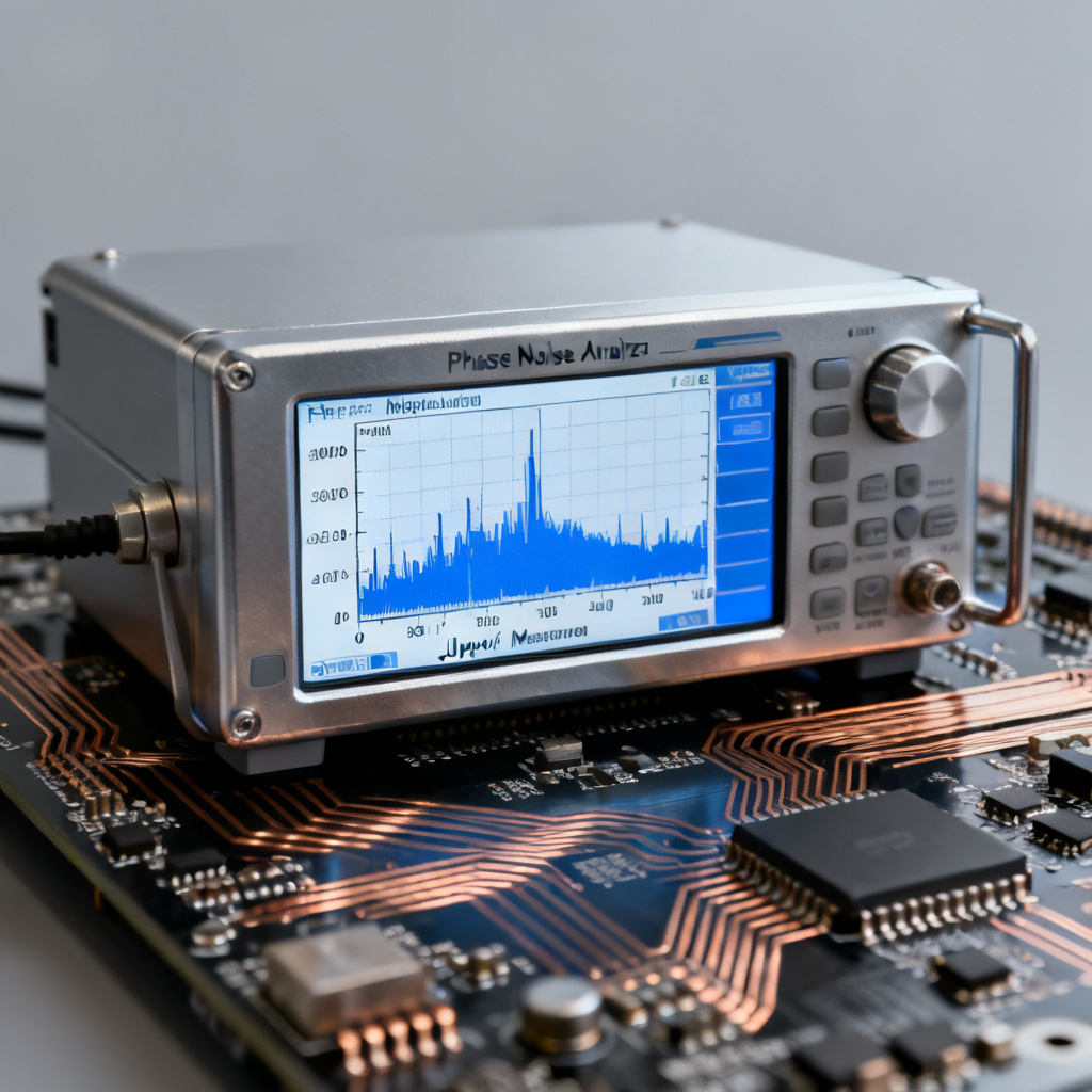 Jitter measurement using phase noise analyzer for High Speed PCB showing phase noise plot