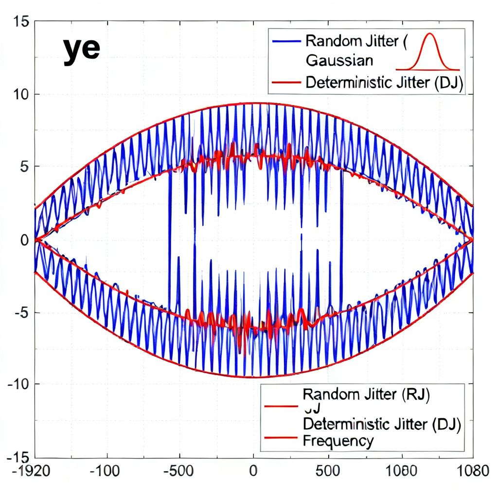 Jitter types for high speed PCB signal integrity showing random and deterministic jitter