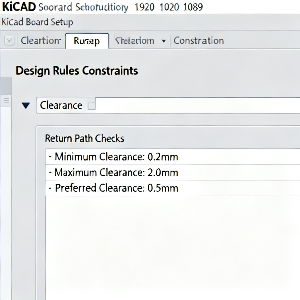 KiCad return path design rules clearance setup
