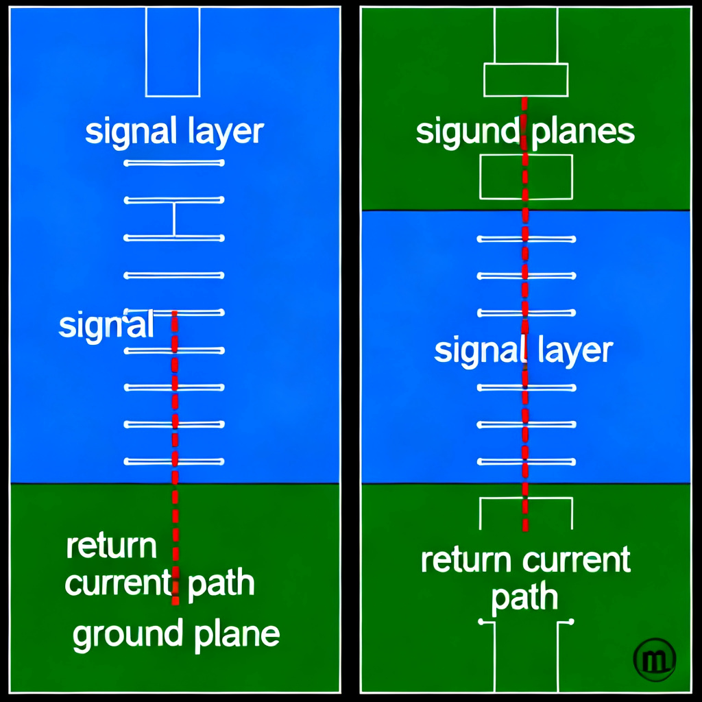 Microstrip vs stripline return path configuration for high-speed PCB design