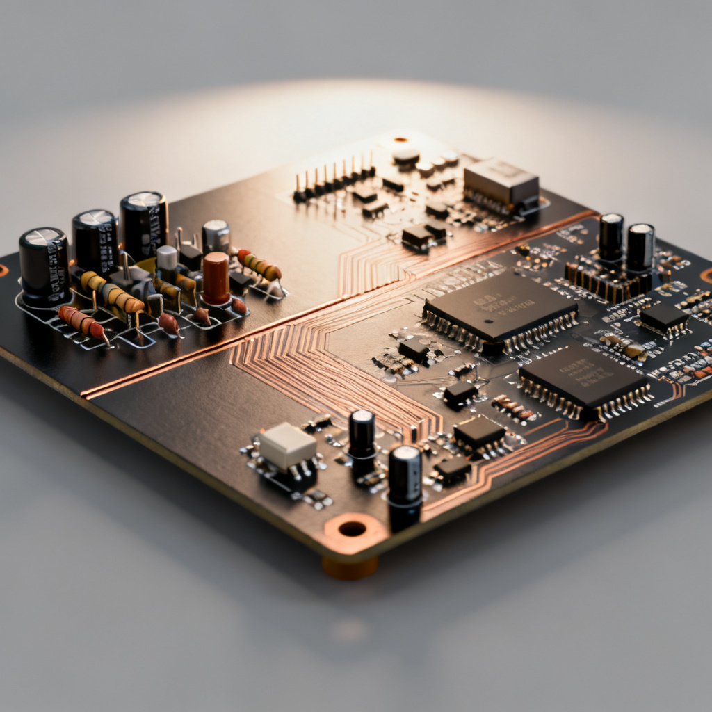 Mixed-signal PCB design with single solid ground plane for reference plane continuity