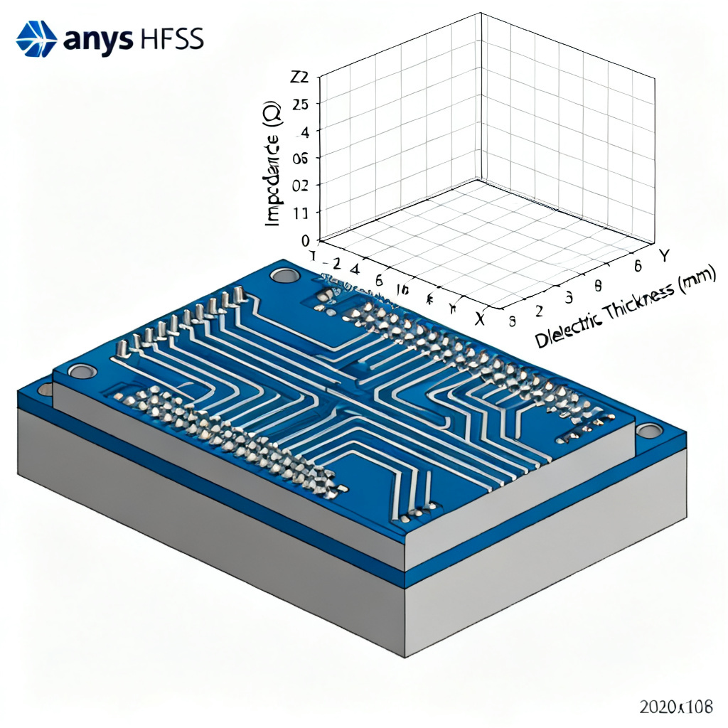 Parametric sweep HFSS PCB optimization for eye diagram simulation
