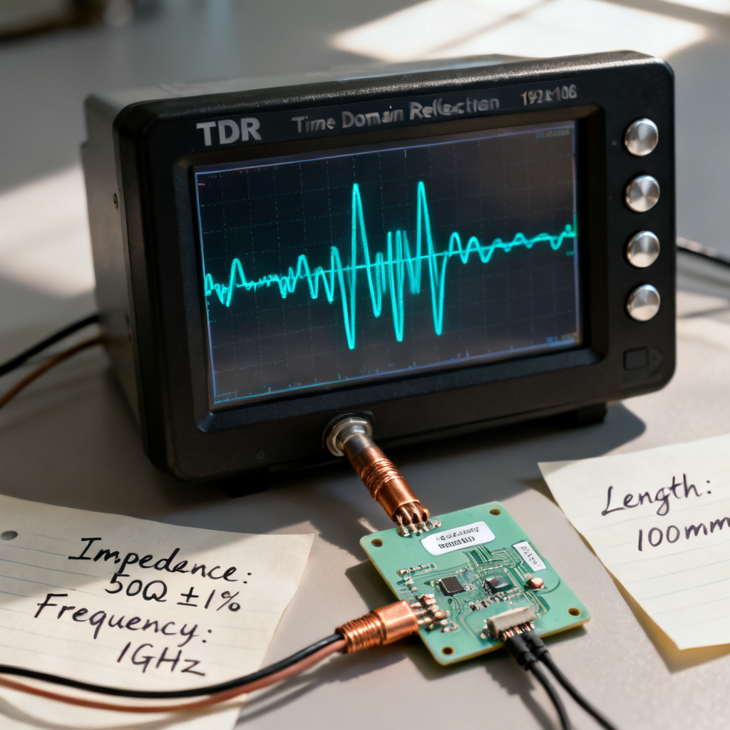 High speed PCB impedance parameters analysis showing TDR measurement and target impedance