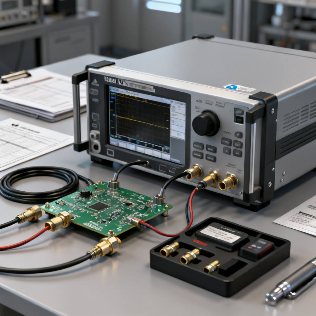 Impedance control PCB VNA measurement setup with calibration kit