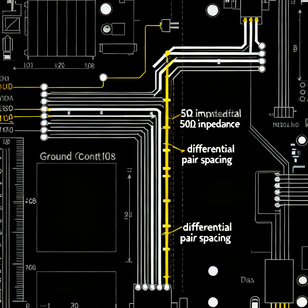 PCB layout rules to minimize jitter in High Speed PCB focusing on differential pair skew and impedance