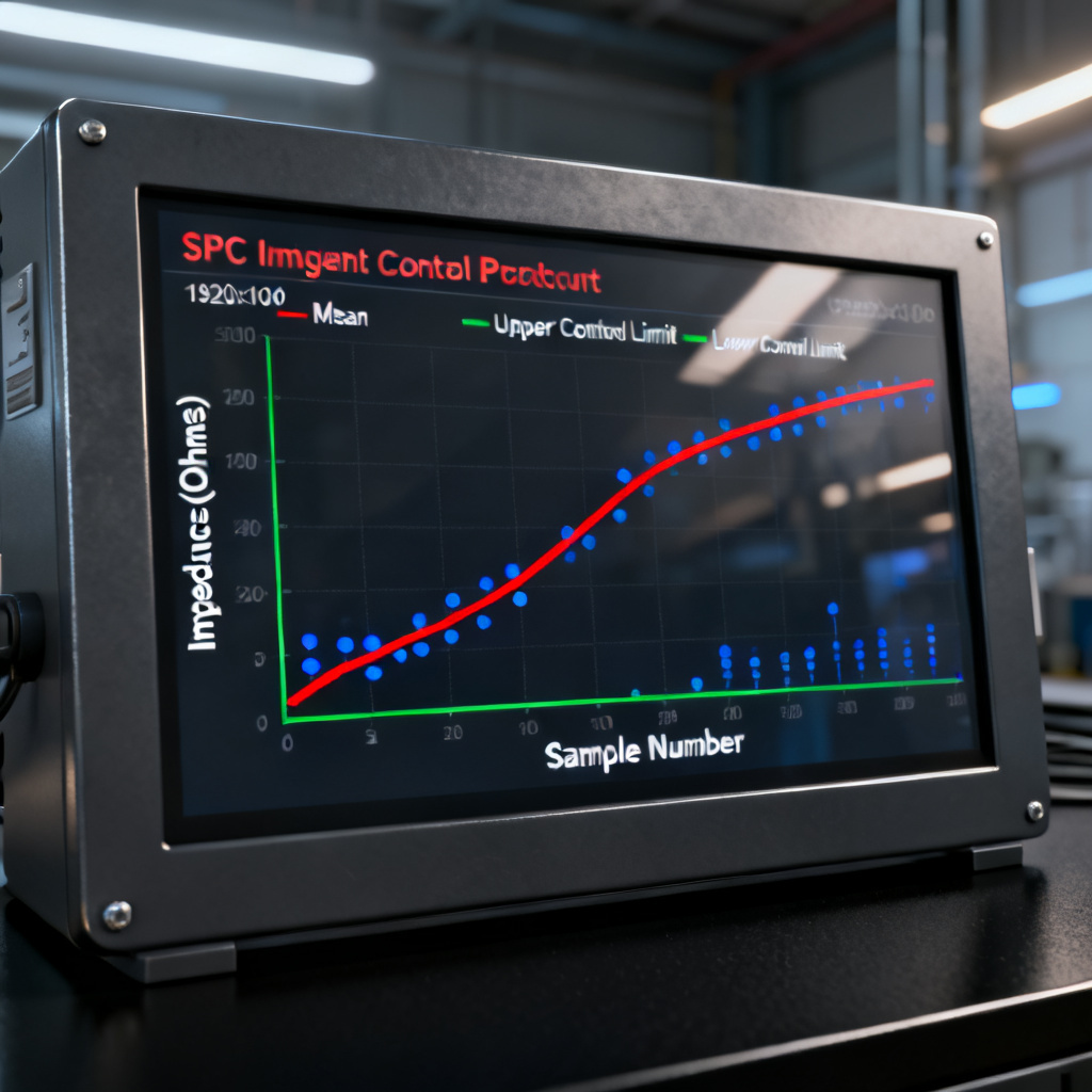 Statistical process control chart for impedance control PCB production validation