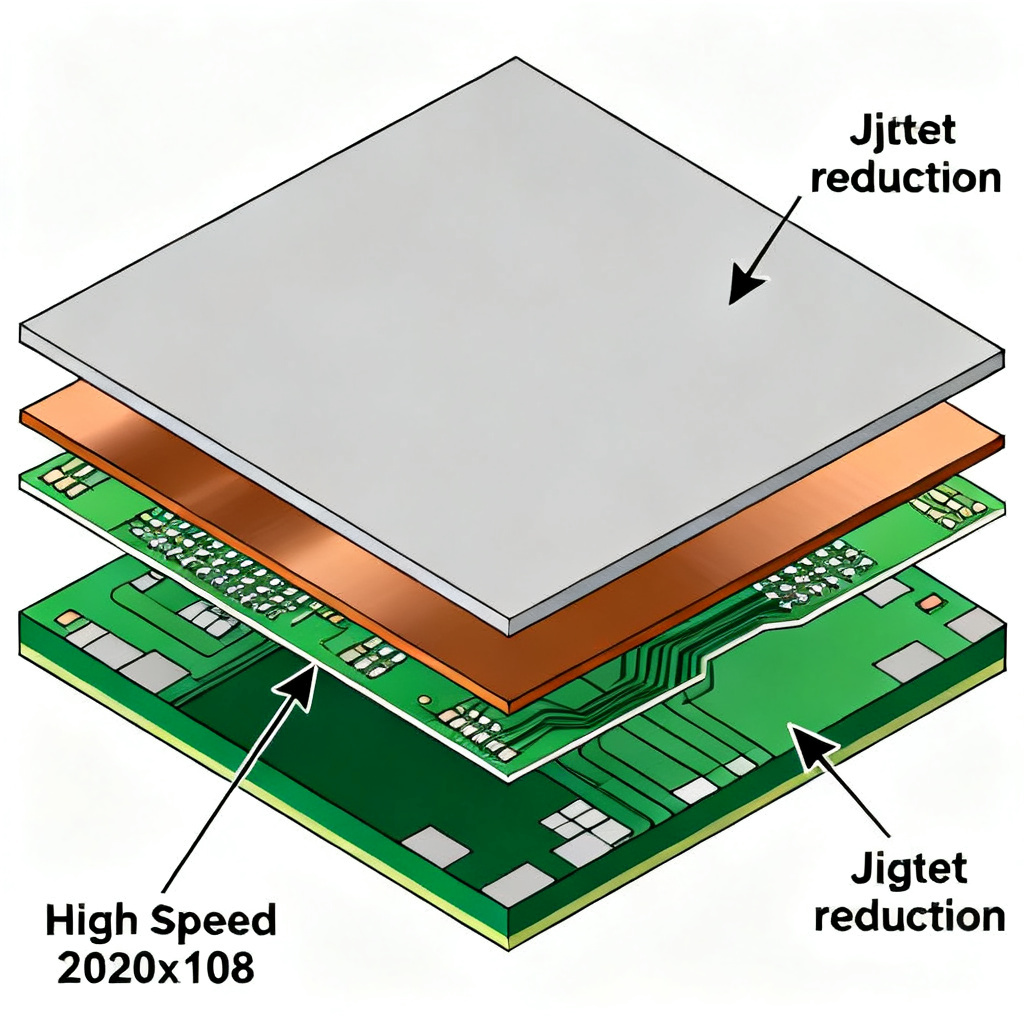 PCB stackup low loss material selection for random jitter reduction in high speed PCB