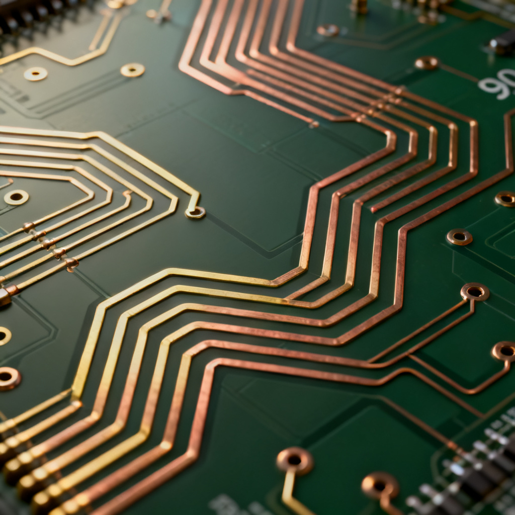 PCB trace bend reflection comparison 45-degree chamfered vs curved bends for high-speed design