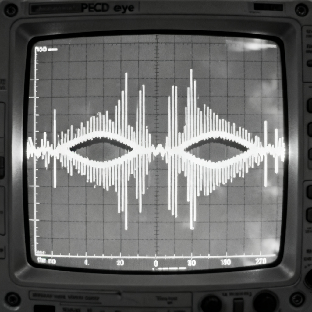 PCIe eye diagram showing reflection effects and eye closure