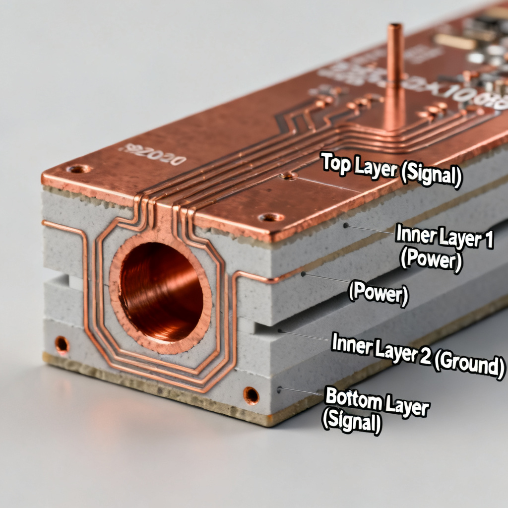 PCIe Gen5 PCB with back-drilled via stub for improved S11 return loss