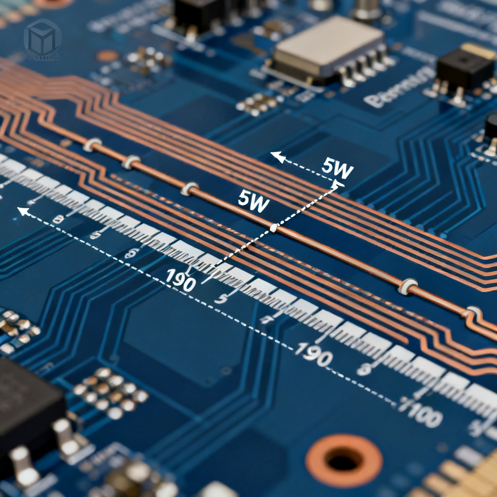 PCIe trace spacing 5W rule for crosstalk in high speed PCB
